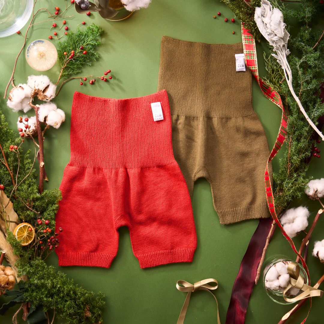 【クリスマス限定】お腹まもるパンツ｜レッド×オリーブセット