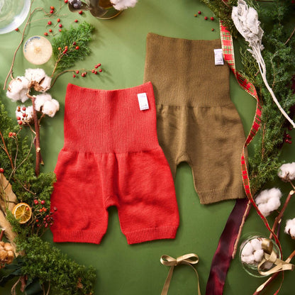 【クリスマス限定】お腹まもるパンツ｜レッド×オリーブセット